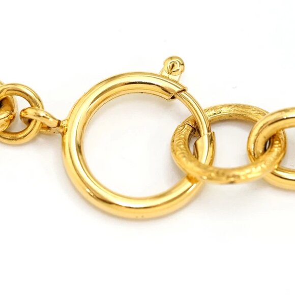 CHANEL Large CC Logo Quilted Chain Necklace 34" Gold Tone 94P Auth w/Box #2439 - Picture 9 of 9